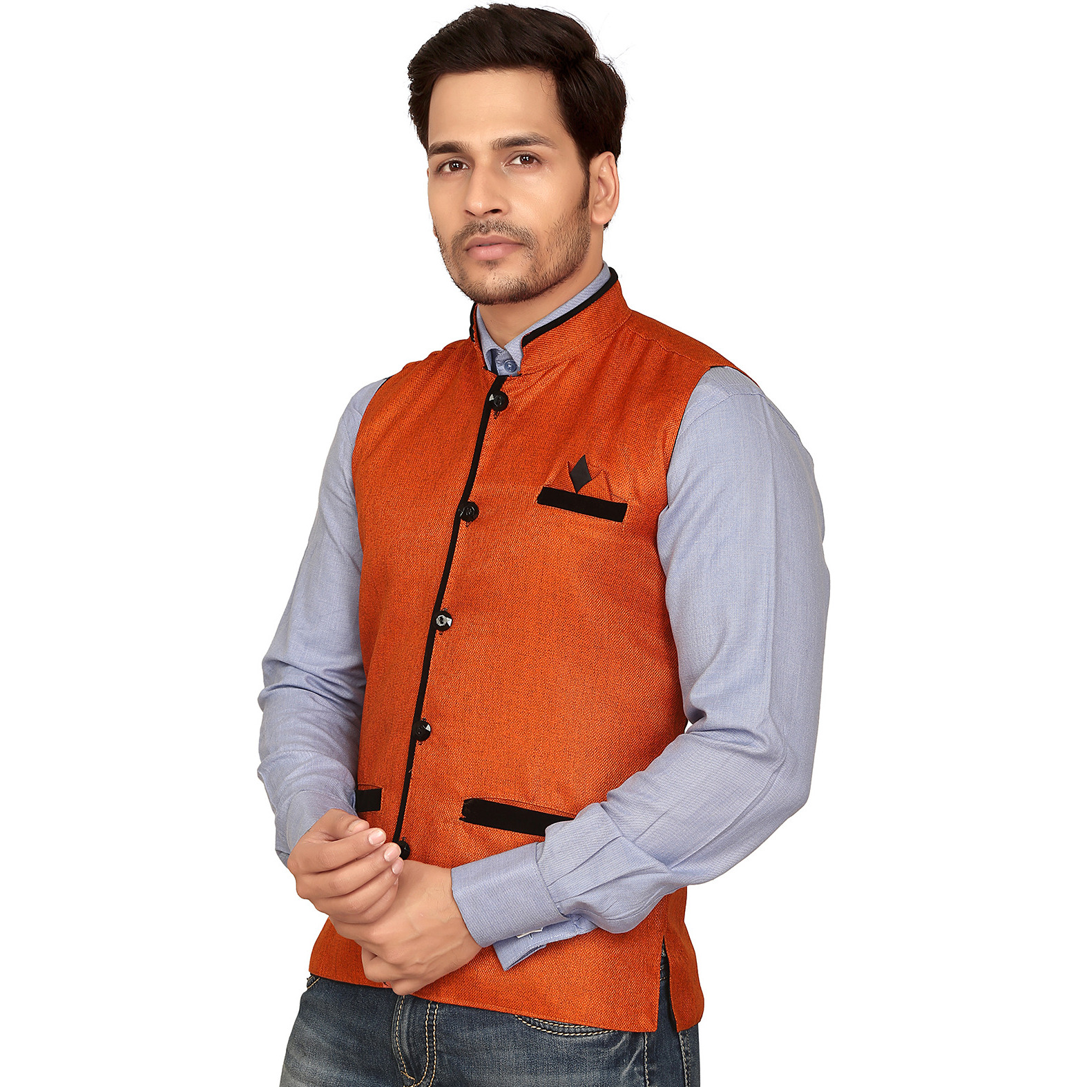 Garun Orange Nehru Jacket