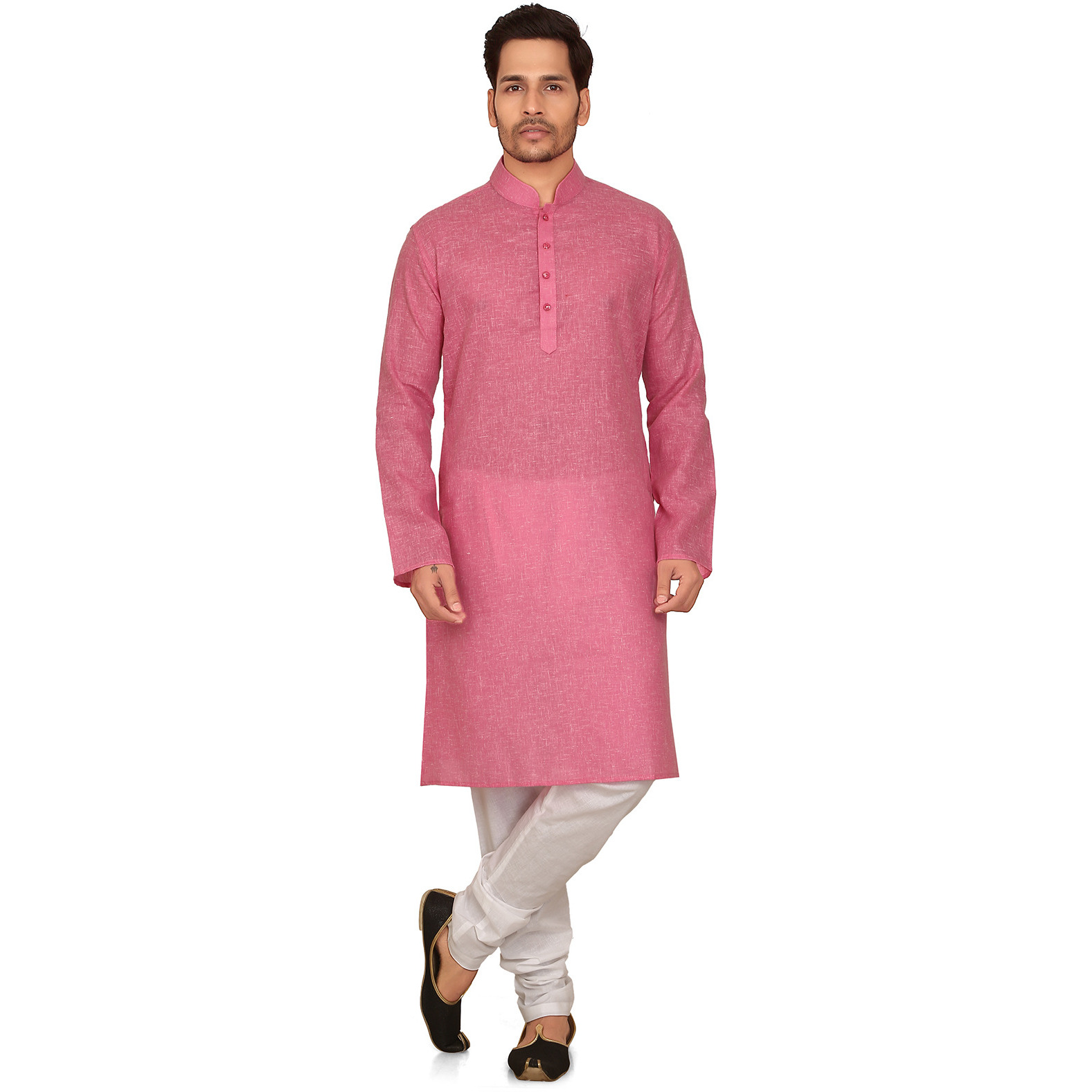 Garun Men's Pink Kurta and Pyjama Set (Size:L)