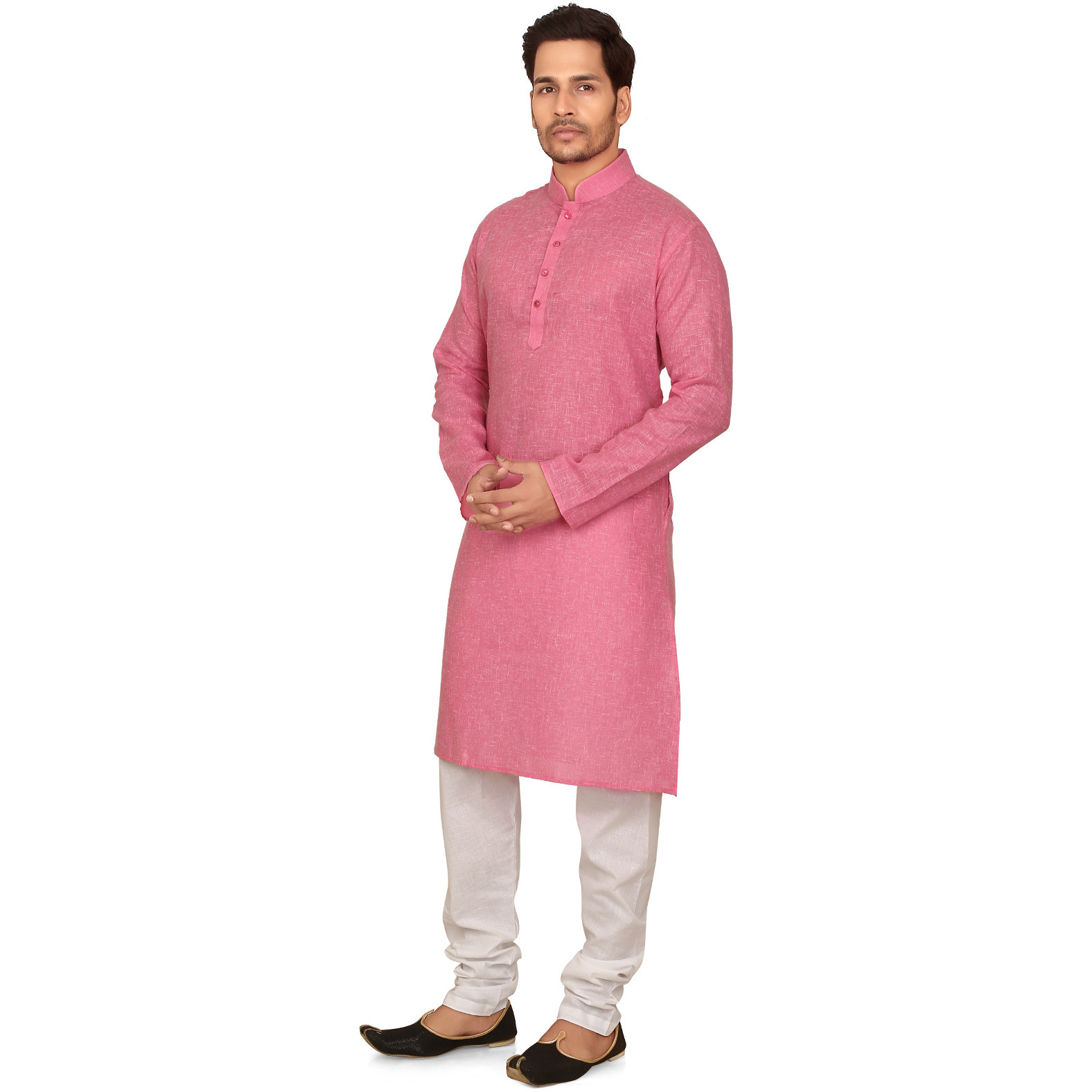 Garun Men's Pink Kurta and Pyjama Set (Size:L)