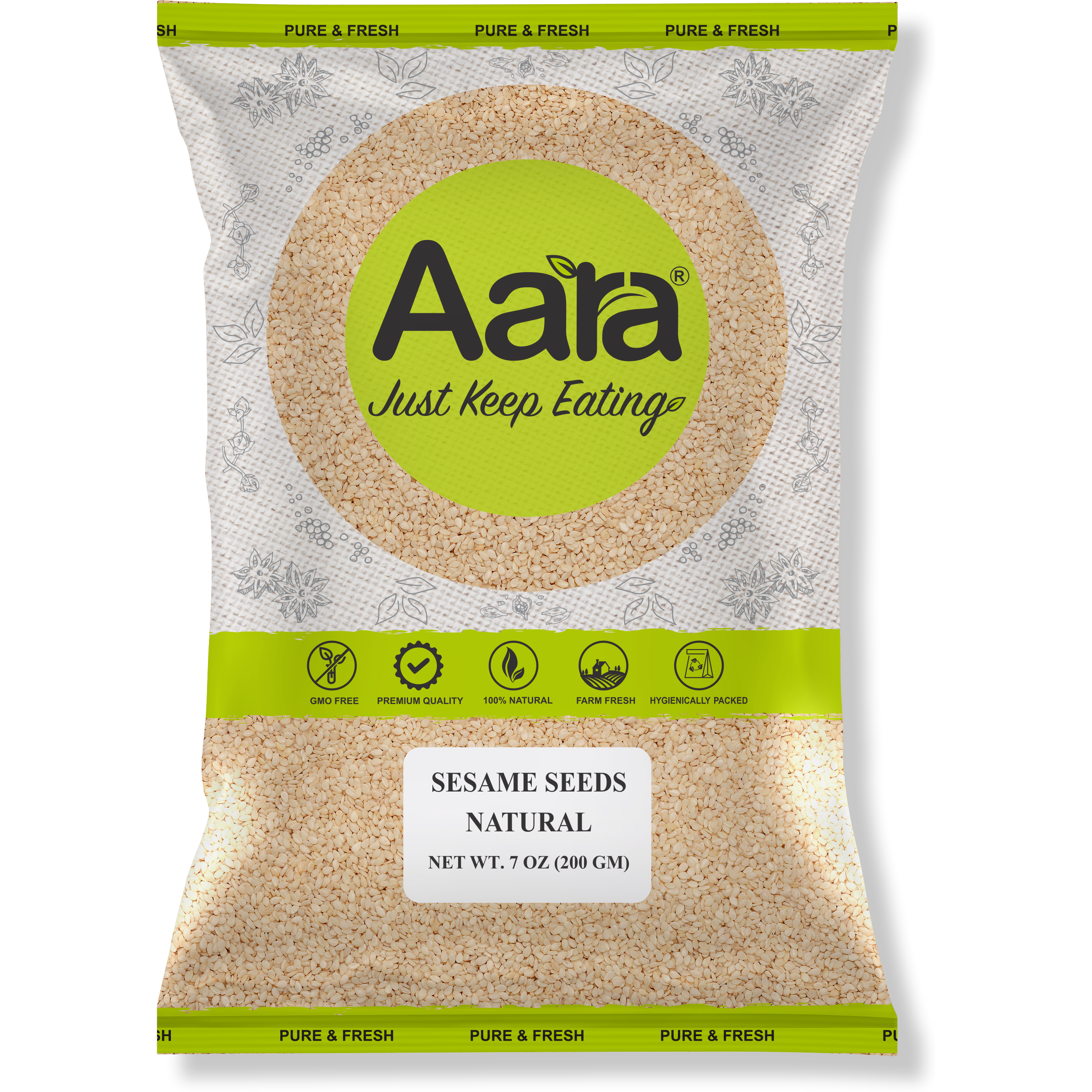 Aara Sesame Natural Seeds - 7 oz