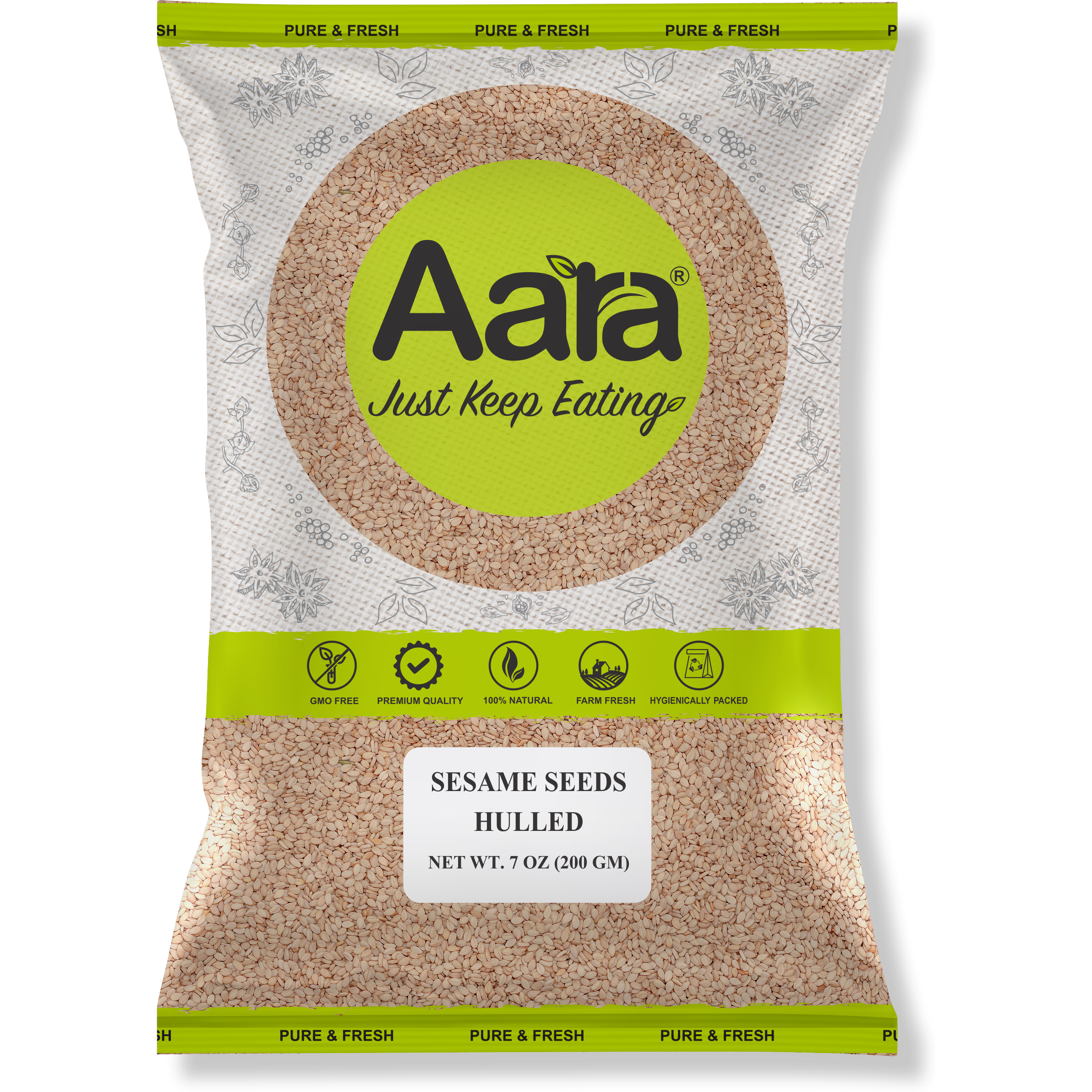 Aara Sesame Seeds Hulled (Washed) - 7 oz