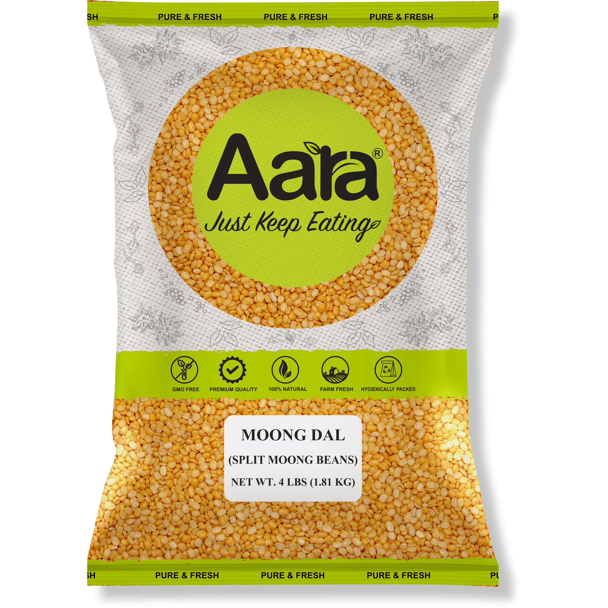 Aara Yellow Moong Dal - 4 lb
