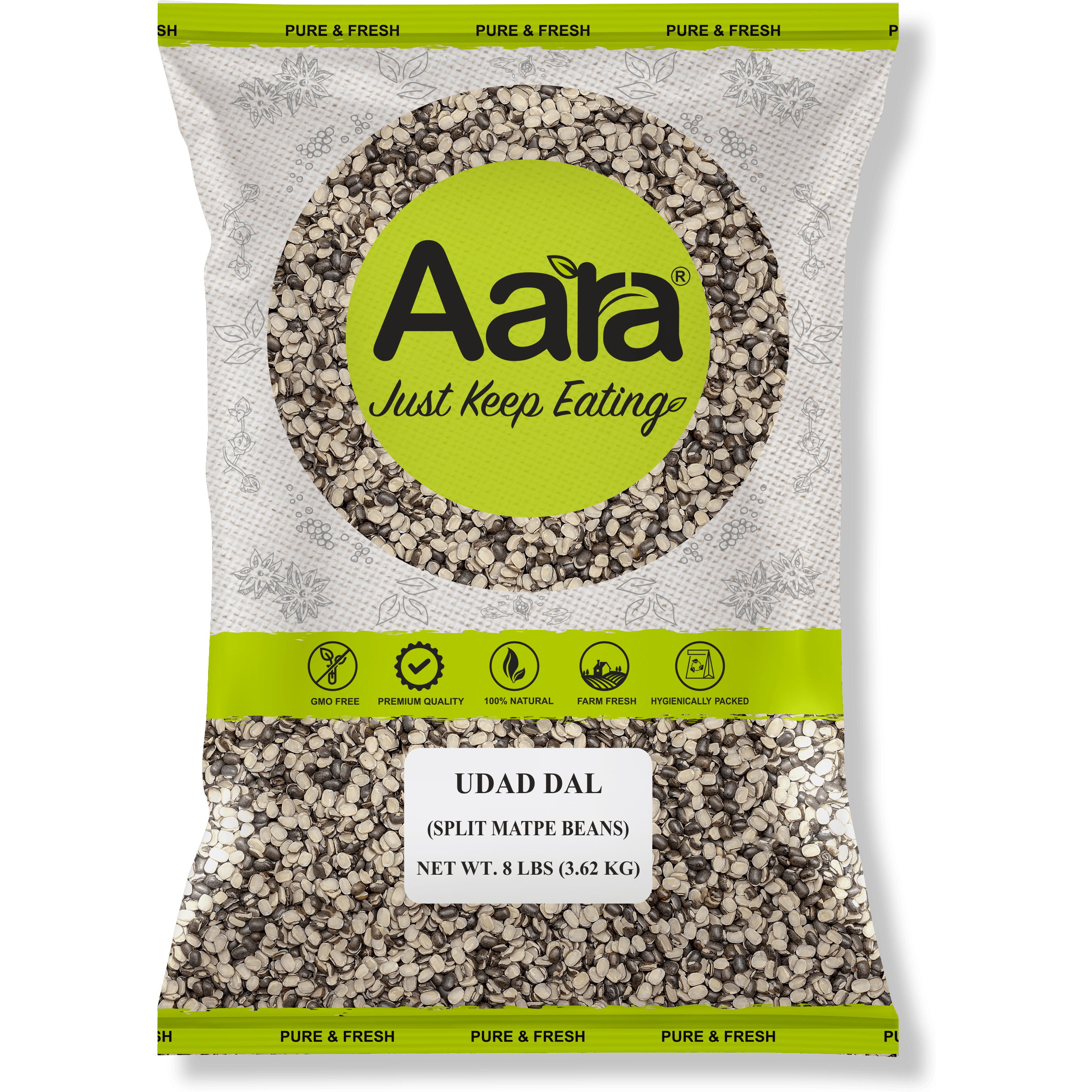 Aara Urad Dal (Split Matpe Beans) - 8 lb