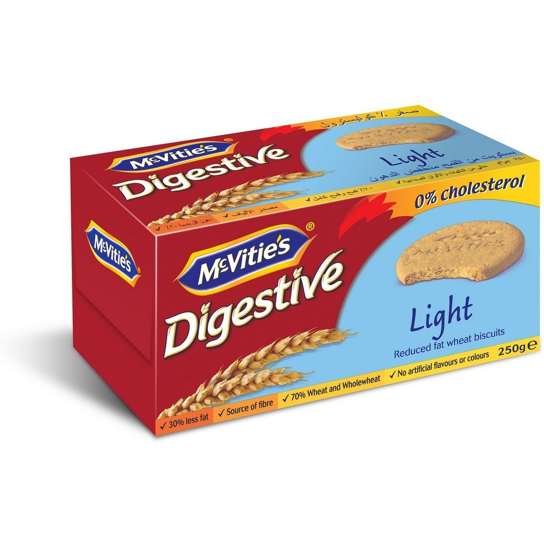 McVitie's Digestive Light, Reduced Fat Wheat Biscuit, 250 g