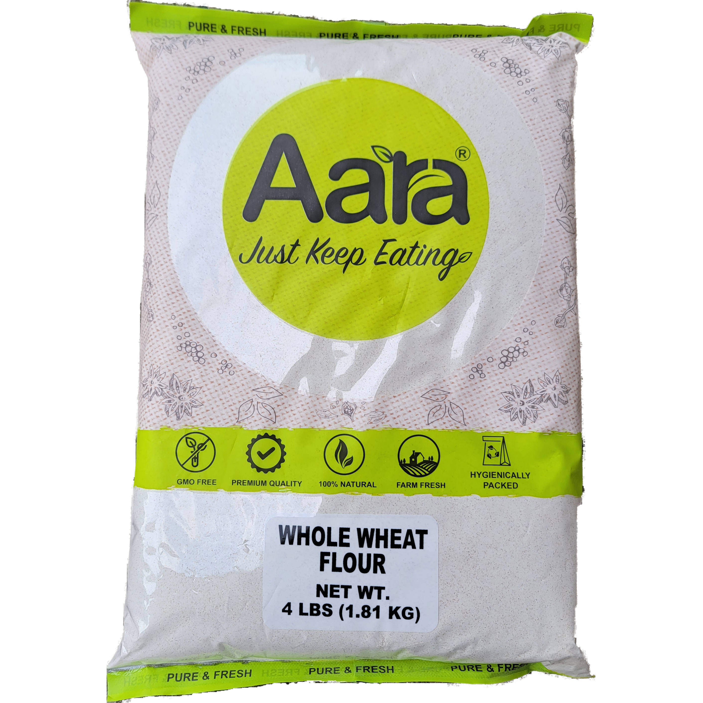 Aara Whole Wheat Atta - 20LB (5x4LB)