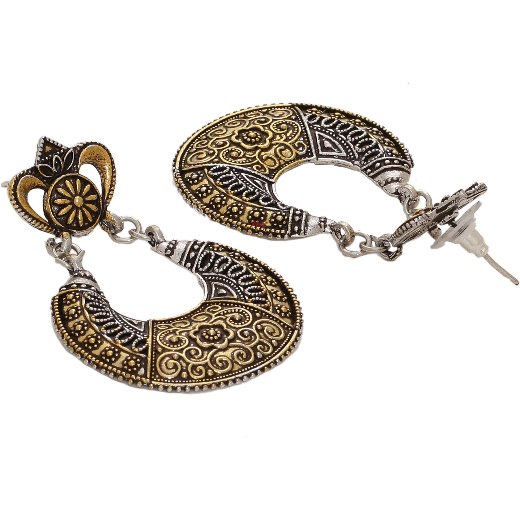 Silver & Gold Tone Drop Earrings By Silvermerc Designs