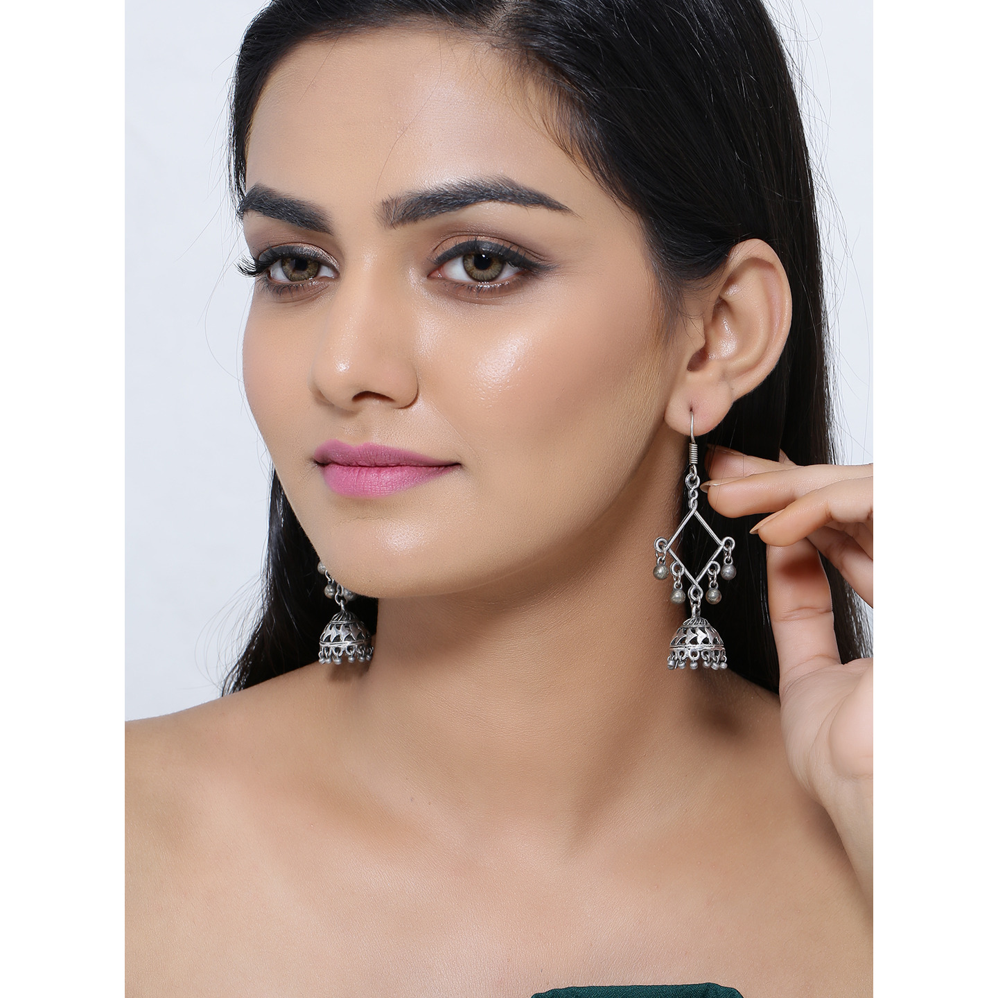 Beautiful Silver Plated Jhumka Earrings By Silvermerc Designs