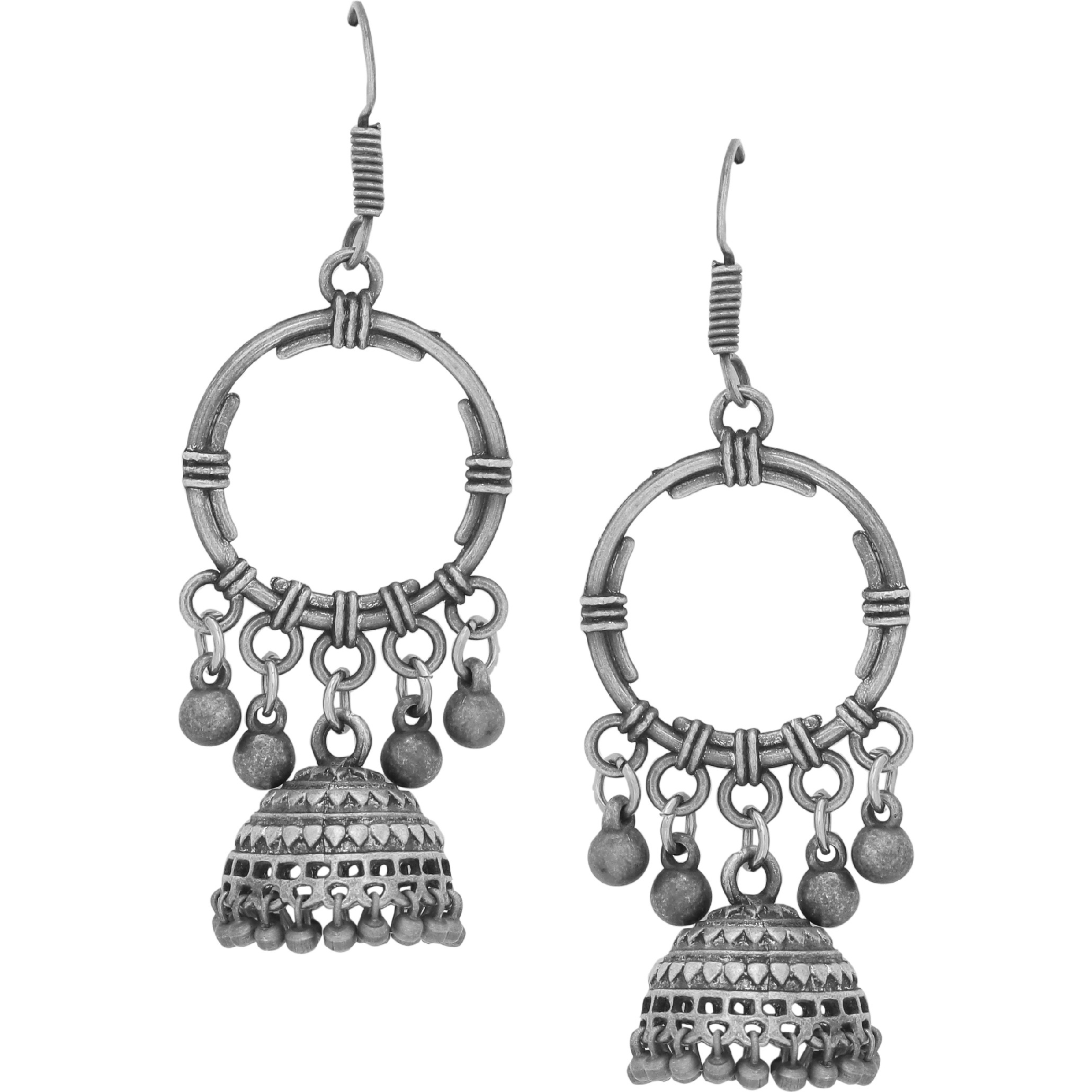 Beautiful Silver Plated Jhumka Earrings By Silvermerc Designs