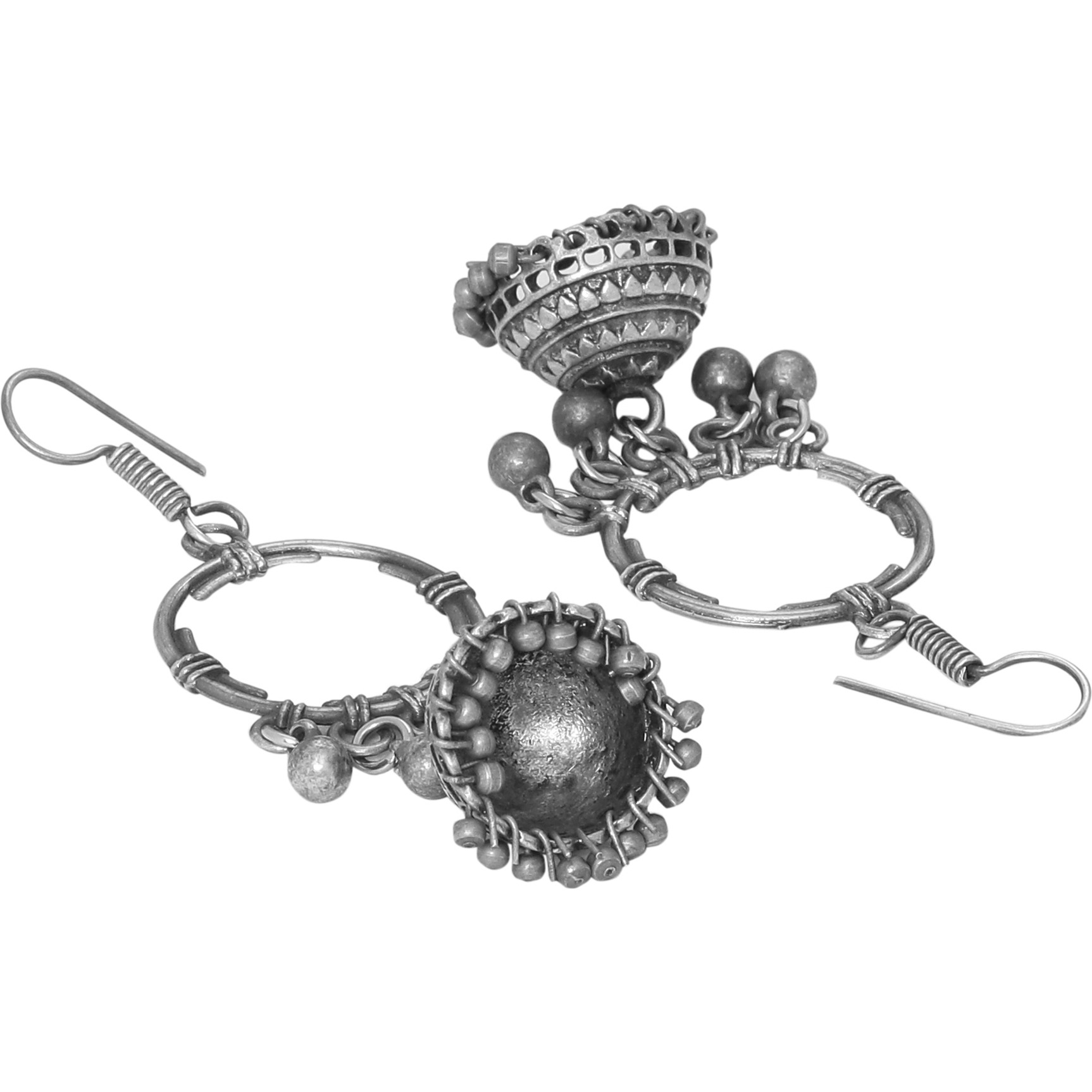 Beautiful Silver Plated Jhumka Earrings By Silvermerc Designs