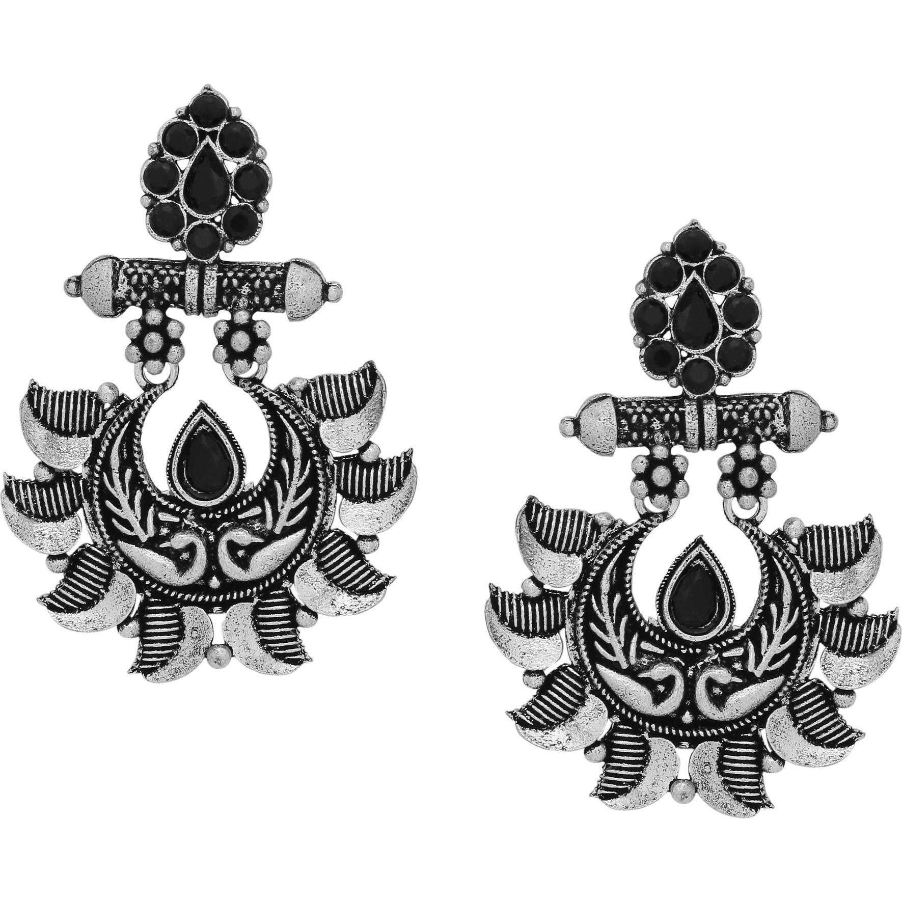 Classic Floral Designs Silver  Plated Drop Earrings By Silvermerc Designs