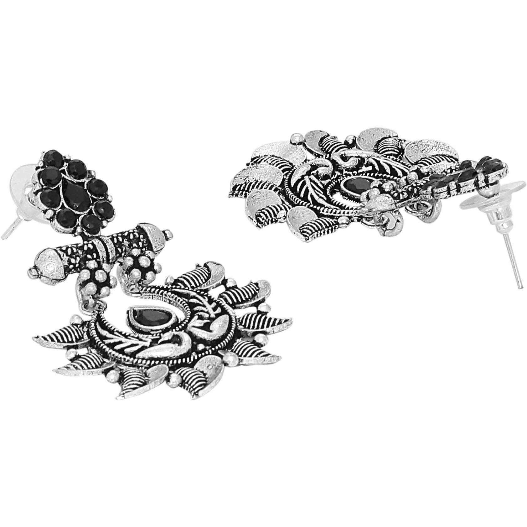 Classic Floral Designs Silver  Plated Drop Earrings By Silvermerc Designs