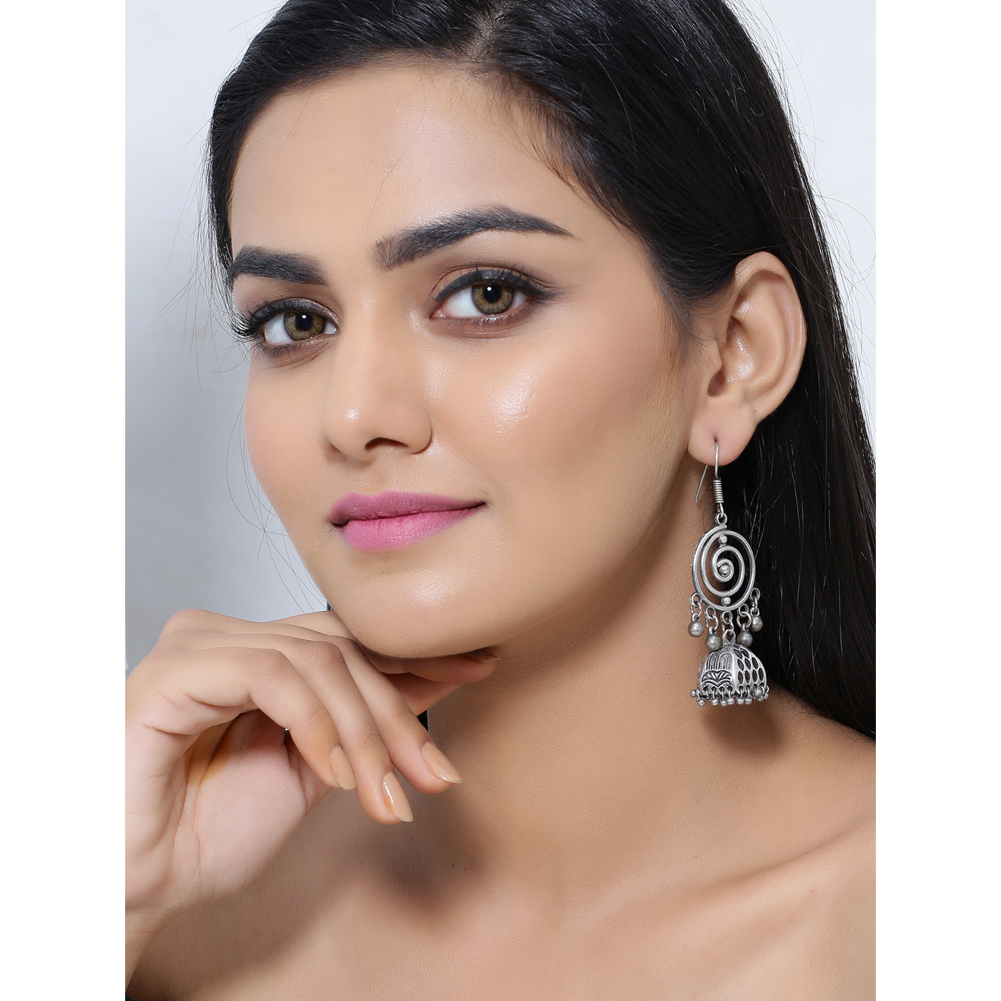 Beautiful Silver Plated Jhumka Earrings By Silvermerc Designs