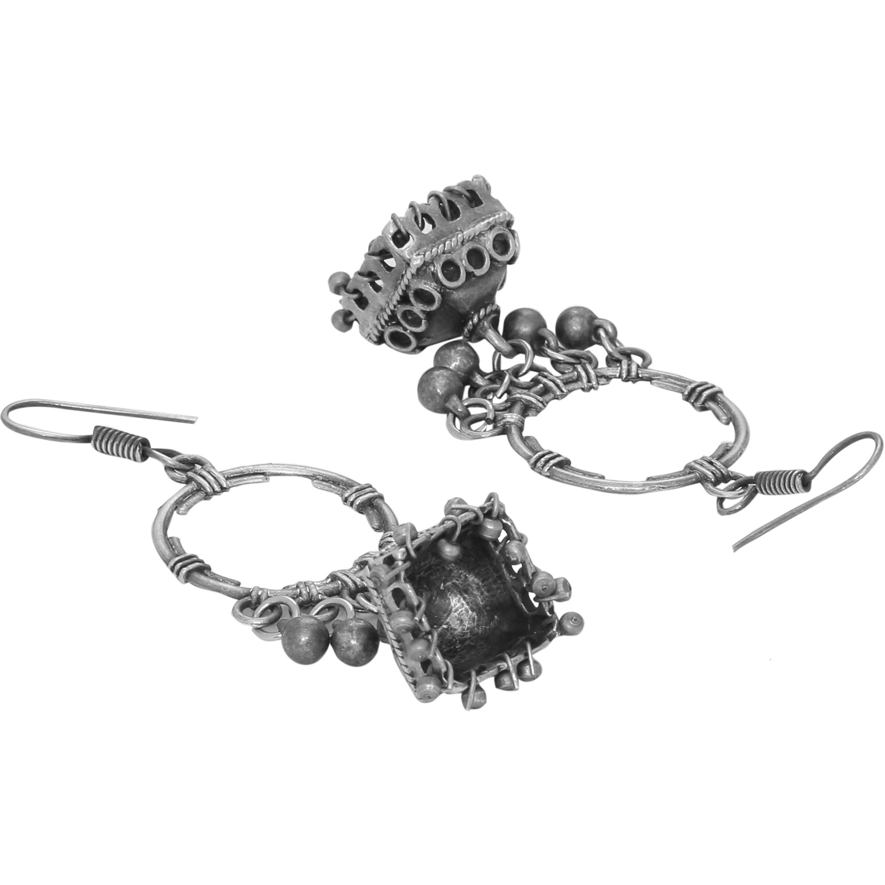 Beautiful Silver Plated Jhumka Earrings By Silvermerc Designs