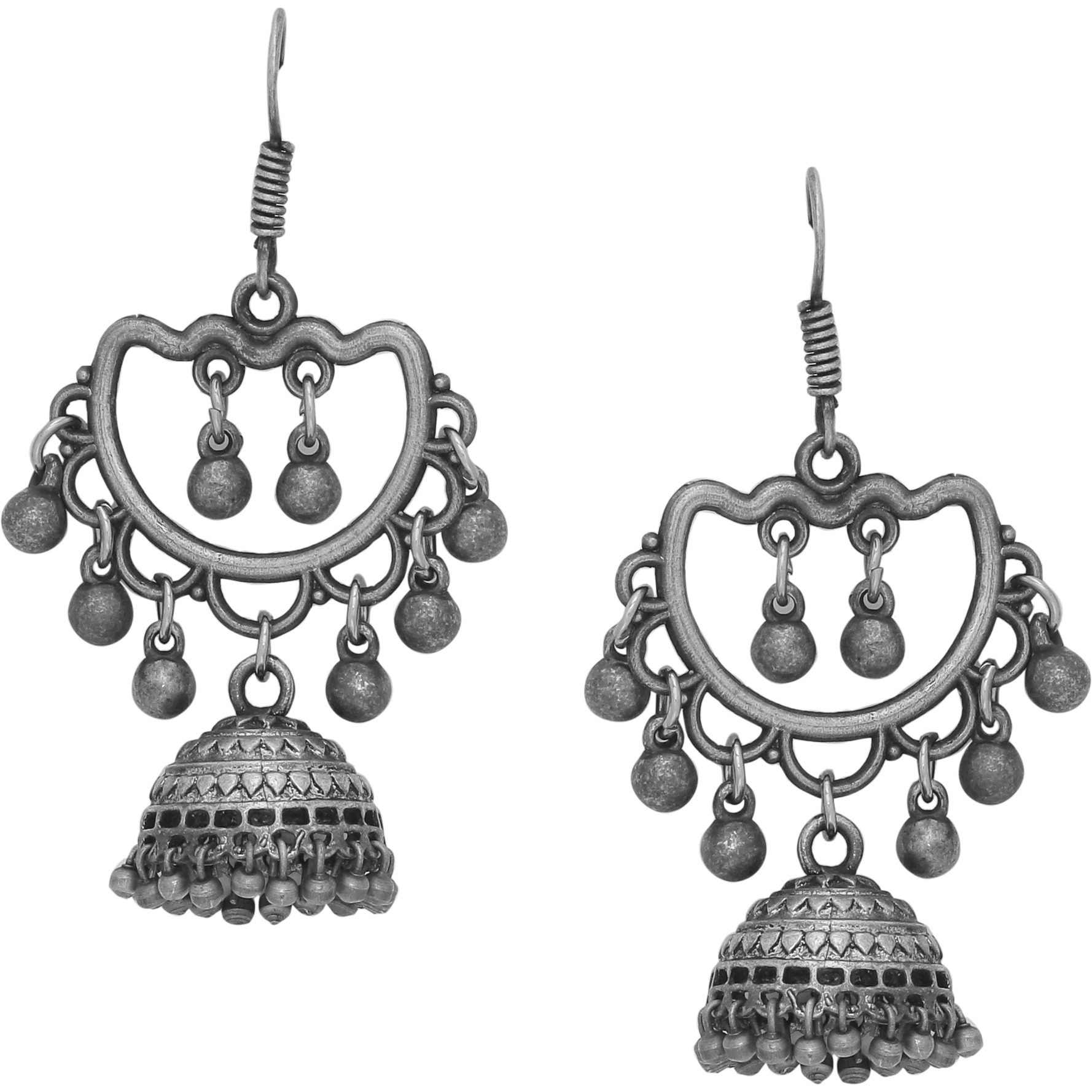 Beautiful Silver Plated Jhumka Earrings By Silvermerc Designs