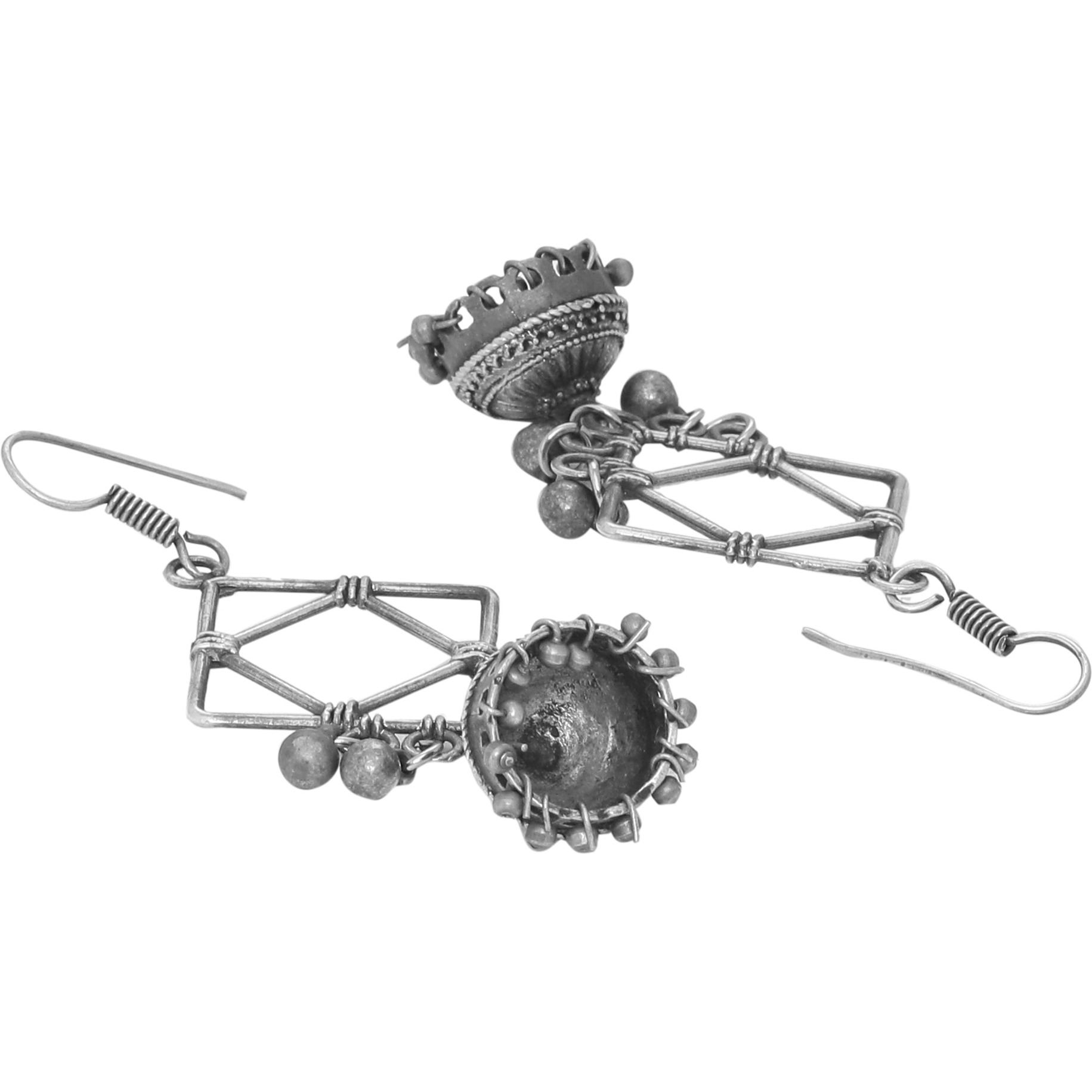 Beautiful Silver Plated Jhumka Earrings By Silvermerc Designs