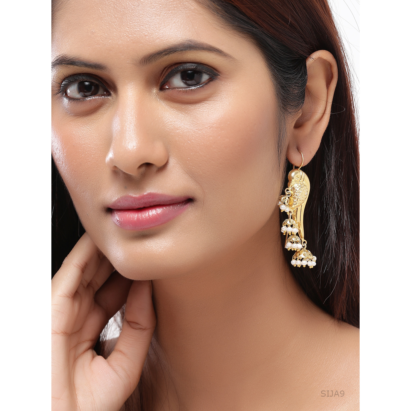 Gold Plated, Beautiful Parrot Design Jhumka Earrings By Silvermerc Designs