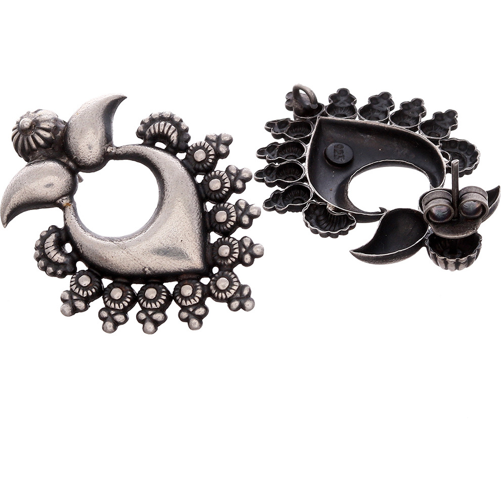 Beautiful & Floral Design Silver Studs Earrings By Silvermerc Designs