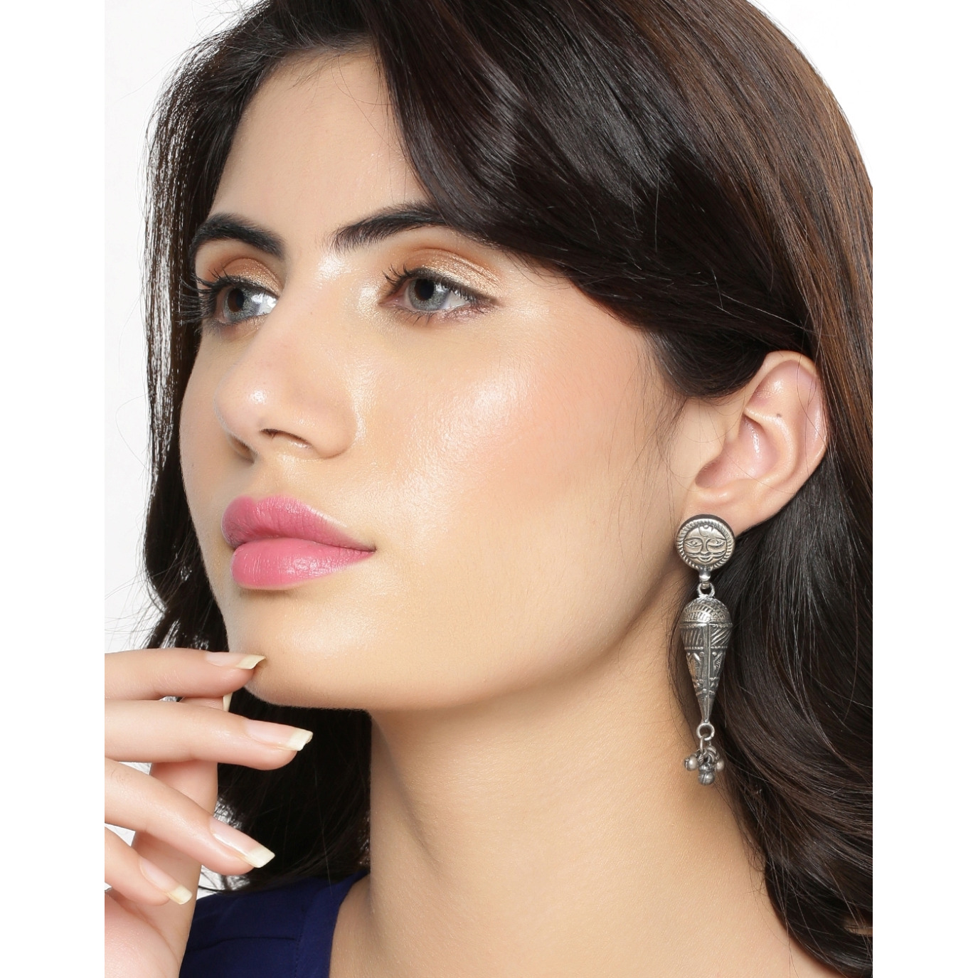 Silver Detailing Dome Shapes Drop Earrings By Silvermerc Designs