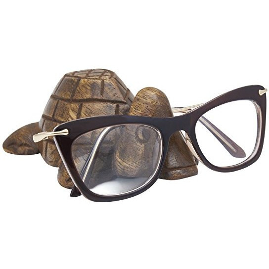 Wooden Turtle Eyeglass Spectacle Holder Handmade Stand for Office Desk