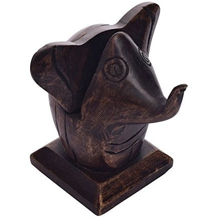 Wooden Baby Elephant Eyeglass Spectacle Holder Handmade Stand for Office Desk