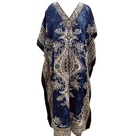 Women's Kaftan, V-Neck Kimono Long Caftan Dress One Size / Free Size Grey