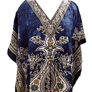 Women's Kaftan, V-Neck Kimono Long Caftan Dress One Size / Free Size Grey