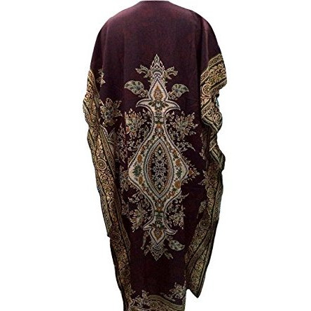 Women's Kaftan, V-Neck Kimono Long Caftan Dress One Size / Free Size Brown