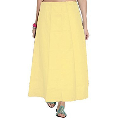 Yellow Saree Inskirt Petticoat Cotton - Free Size