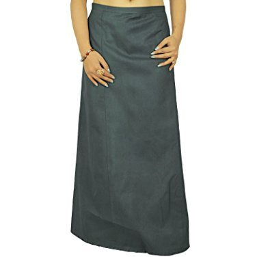 Solid Bollywood Cotton Inskirt Stitched Indian Petticoat Lining For Sari