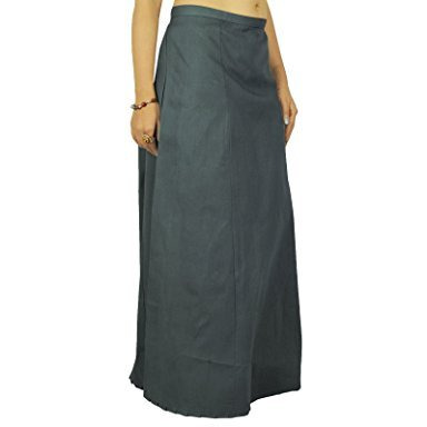 Solid Bollywood Cotton Inskirt Stitched Indian Petticoat Lining For Sari