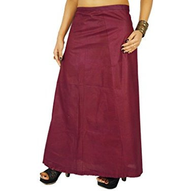 Solid Bollywood Cotton Inskirt Stitched Indian Petticoat Lining For Sari