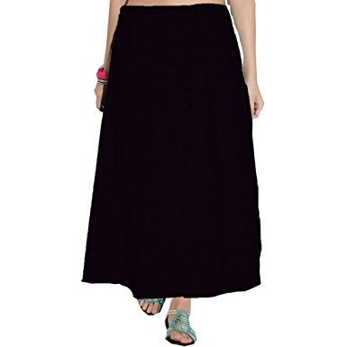Black Saree Inskirt Petticoat Cotton - Free Size