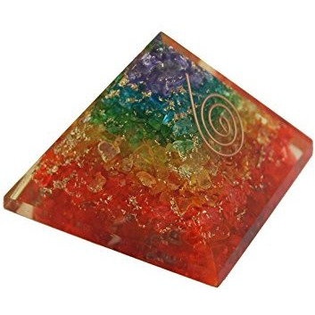 Healing Onyx Orgone Gemstone Multicolor Altar Crystal for 7 Chakra Energy Balance & EMF Protection/Spiritual Meditation Yoga Pyramid