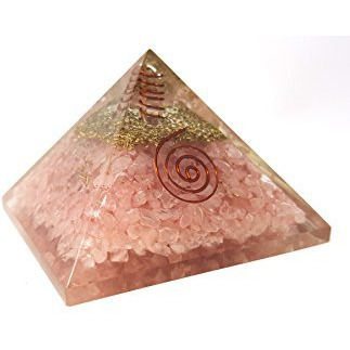 Rose Quartz Crystal Orgone Reiki Pyramid Crystal Stone