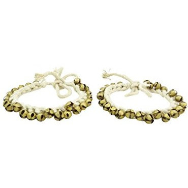 Handmade Goldtone Ghungroo Anklet Belly Dance Traditional Indian Jewelry 25 Bells