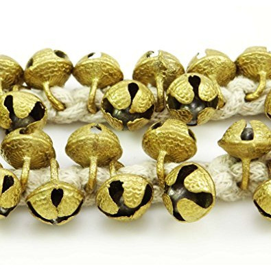Handmade Goldtone Ghungroo Anklet Belly Dance Traditional Indian Jewelry 50 Bells