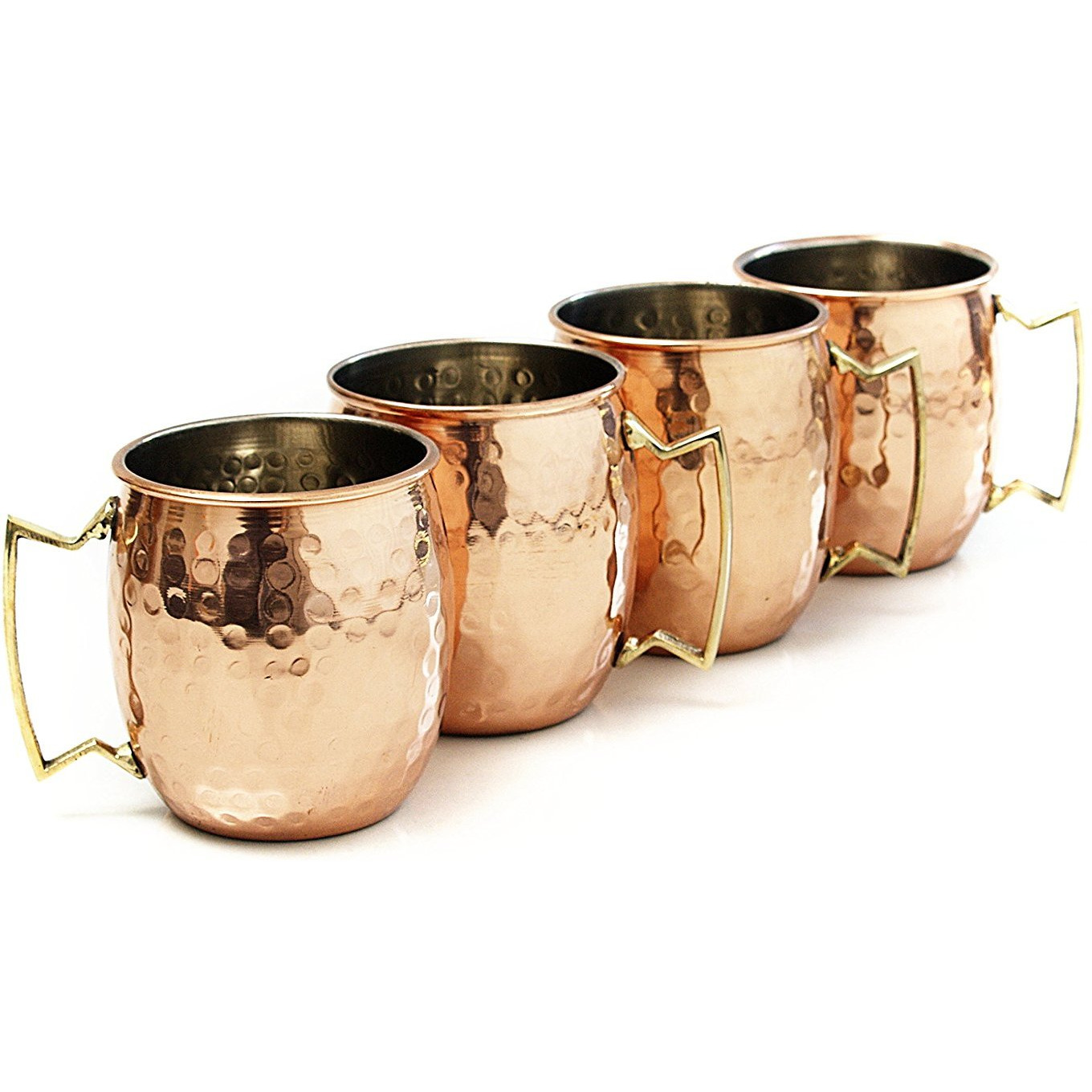 Winmaarc Hammered Moscow Mule Copper Drinking Mug 18 Ounce Set of 8