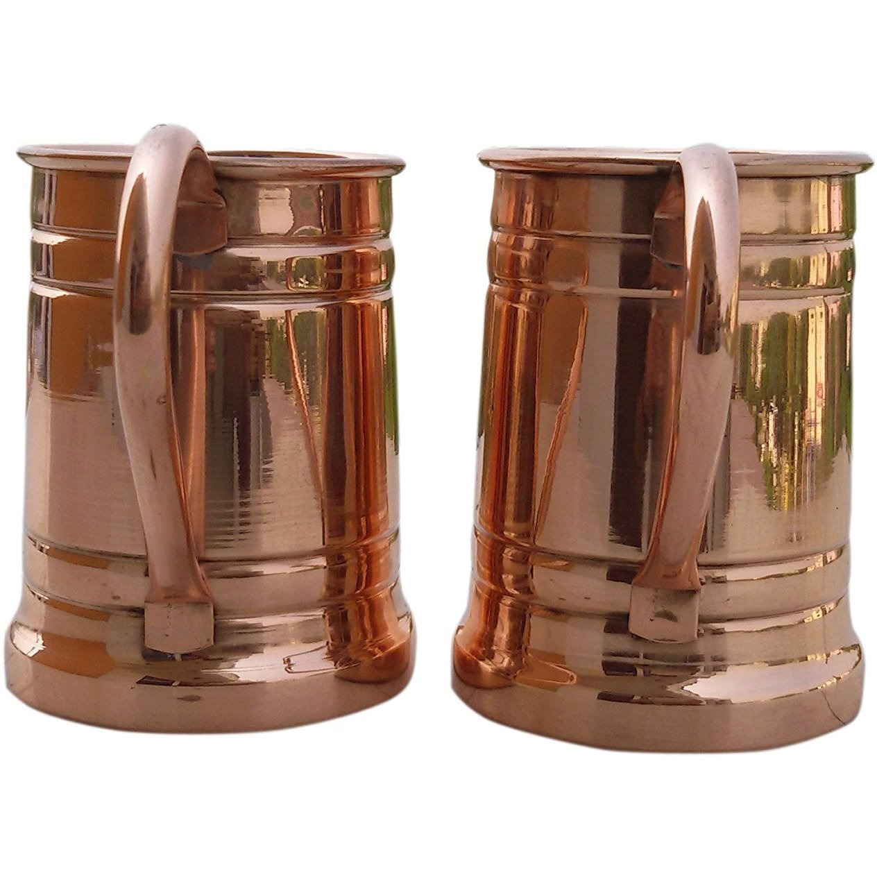 Winmaarc 100% Handmade Tankard Pure Copper Mug Large Moscow Mule Copper Mugs, 20 Oz Set of 2