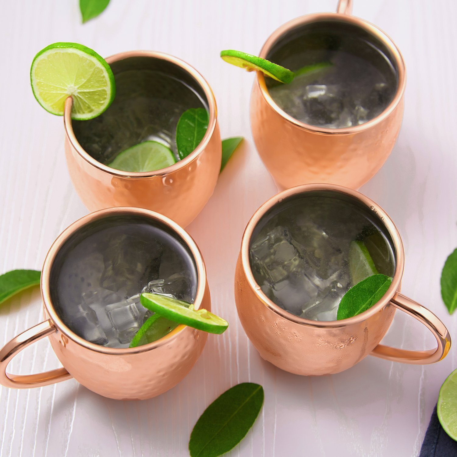 Winmaarc 16 Ounce 100% Moscow Mule Mugs Sets of 4 Copper Mugs