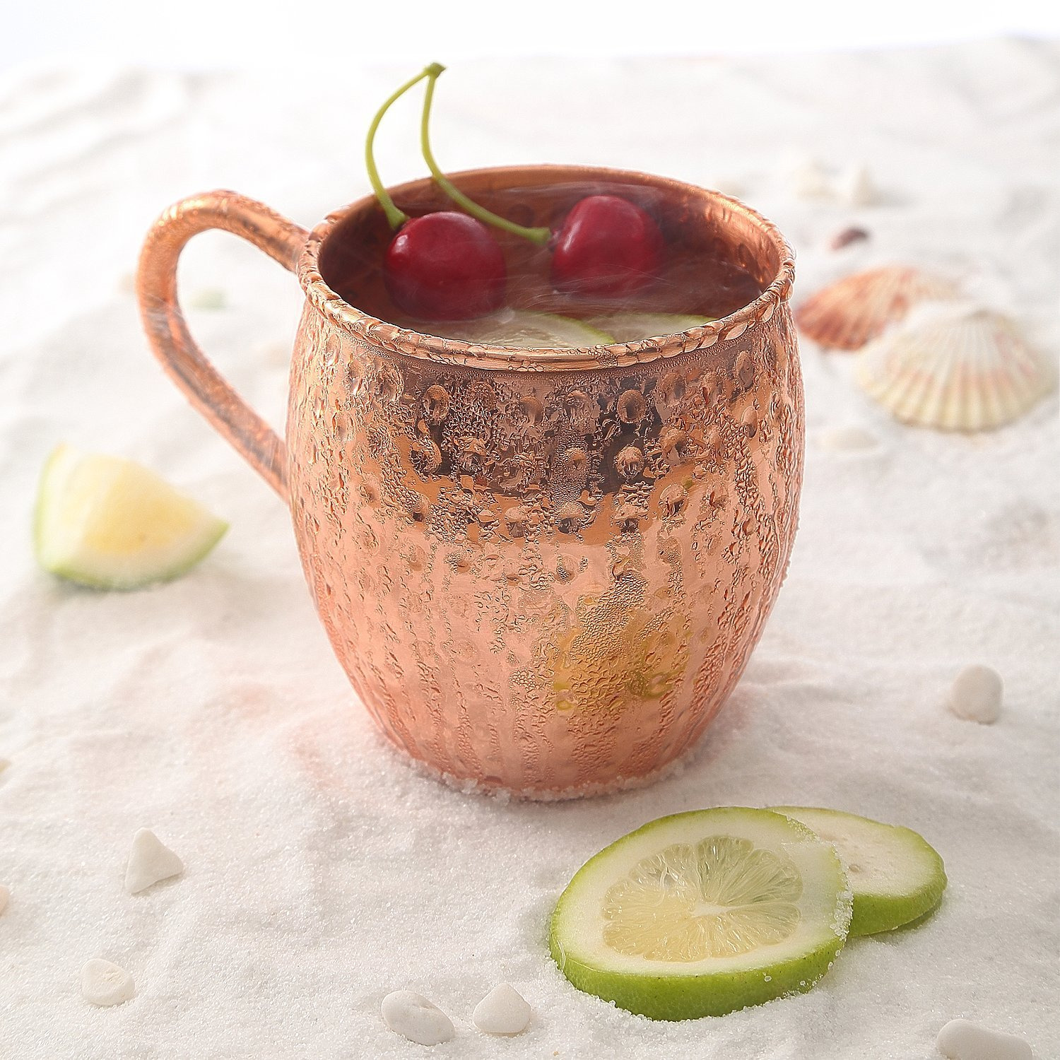 Winmaarc 100% Moscow Mule Hammered Copper Mug Set of 4 16 oz