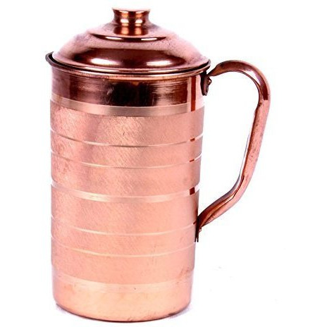 Winmaarc Handmade Pure Copper Jug Water Pitcher Utensils for Ayurveda Healing Capacity 1.8 L