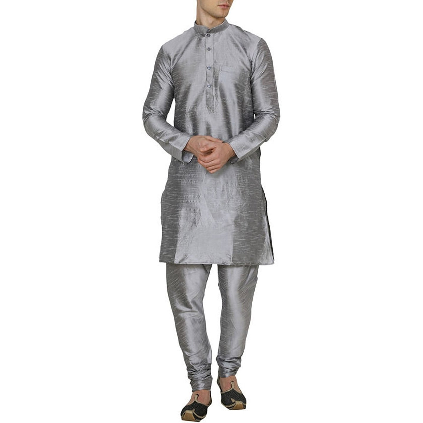 Gray Silk Kurta Pajama For Men's Indian Clothing