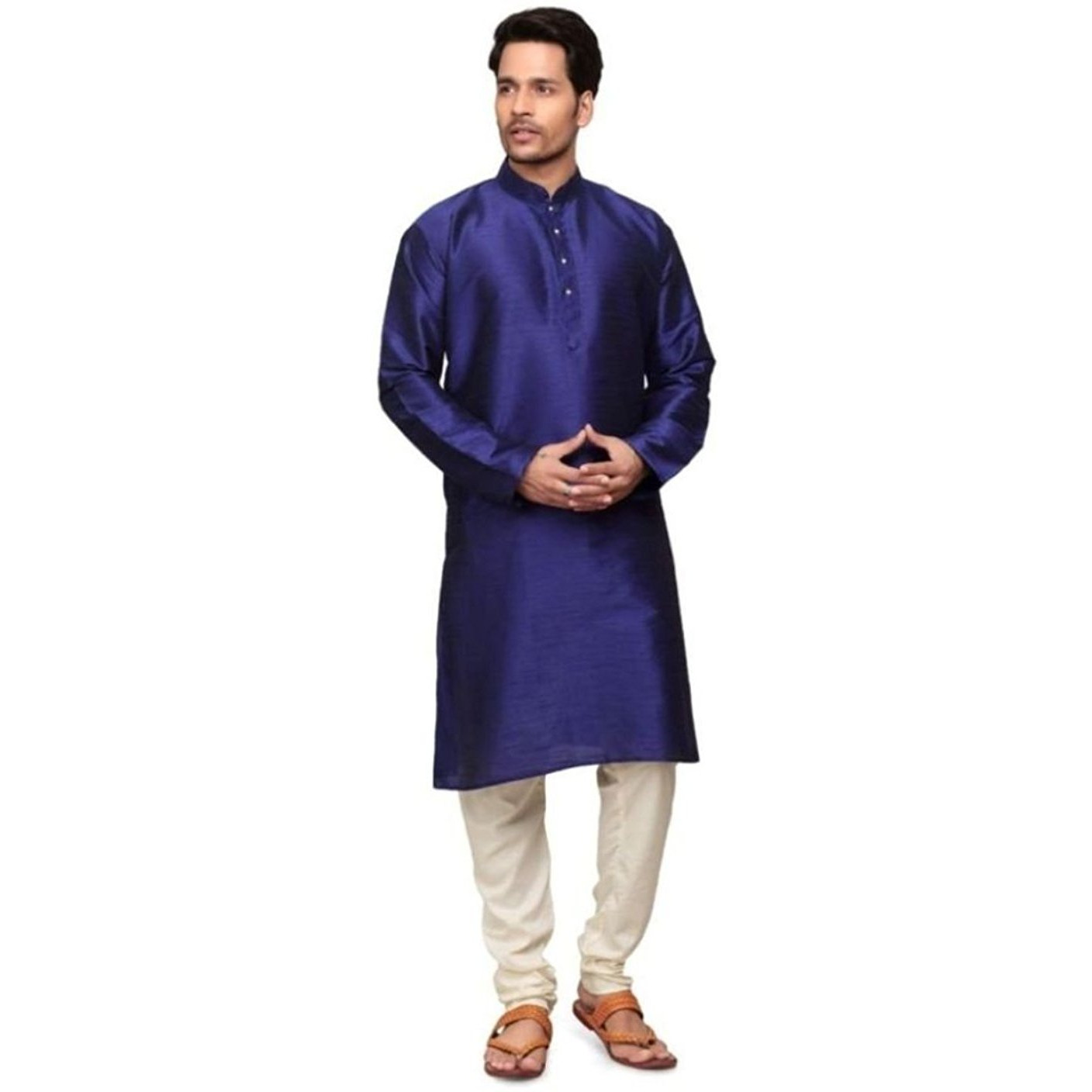 Blue Silk Kurta Pajama For Men's Indian Clothing