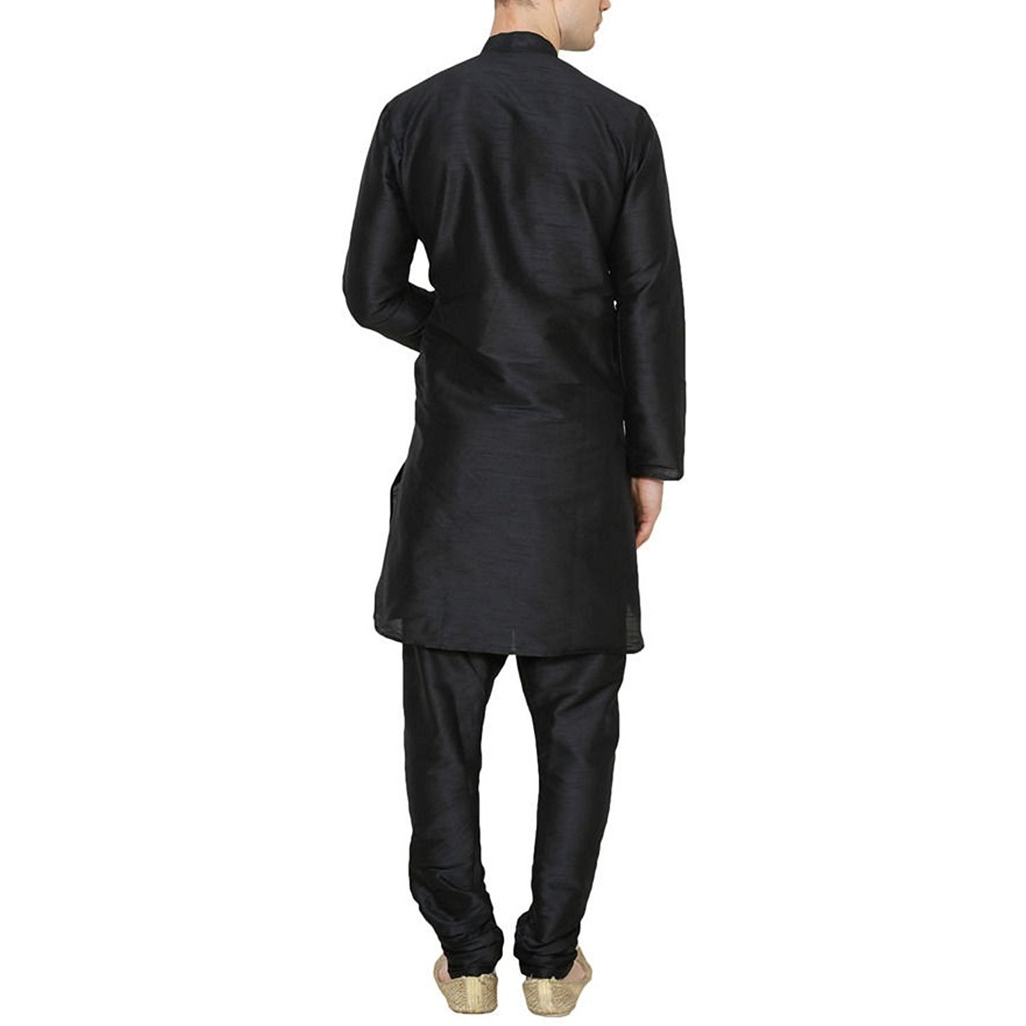 Black Silk Kurta Pajama For Men's Indian Clothing