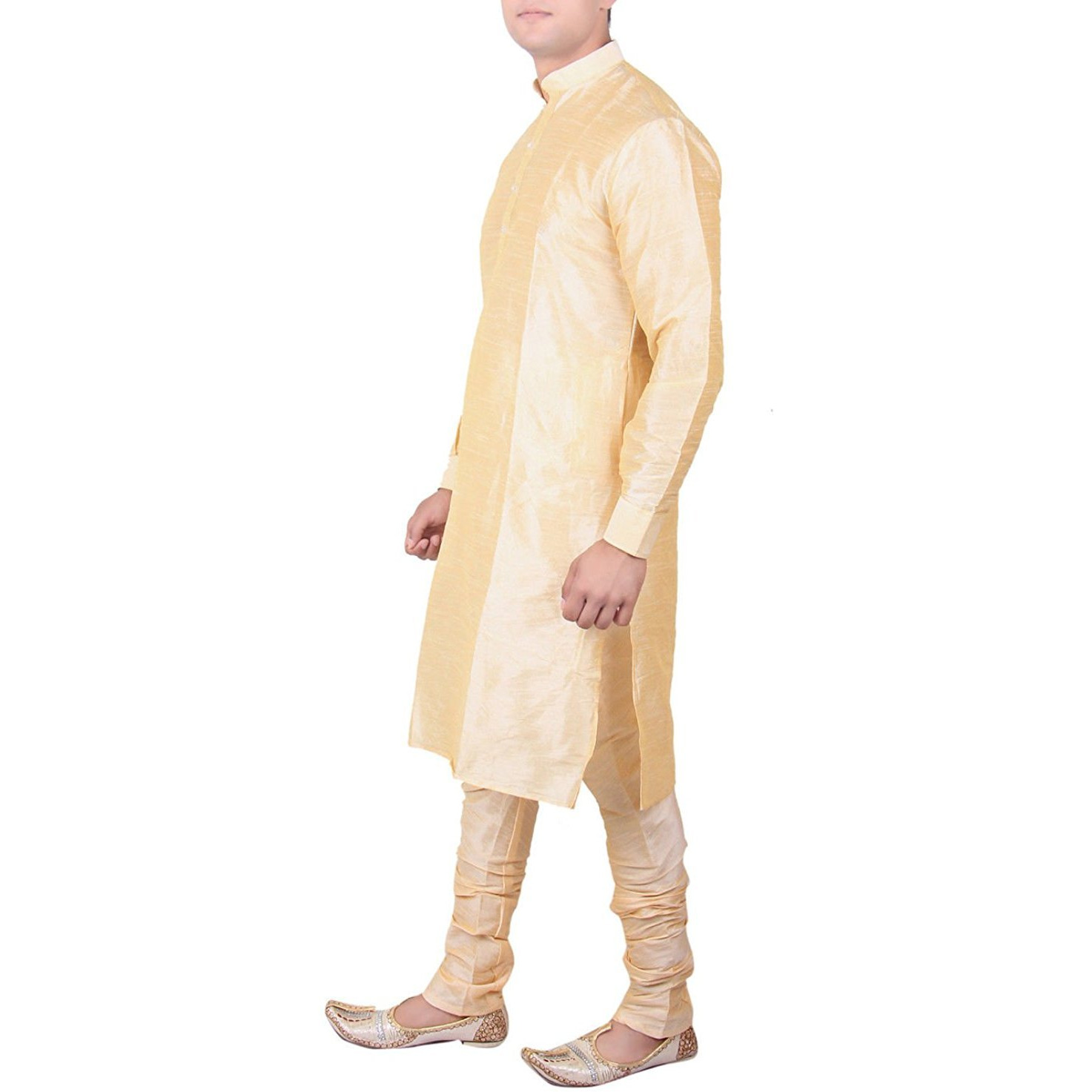 Beige Silk Kurta Pajama For Men's Indian Clothing