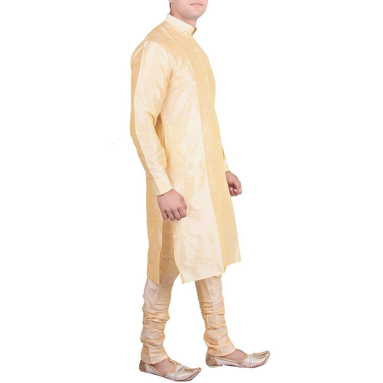 Beige Silk Kurta Pajama For Men's Indian Clothing