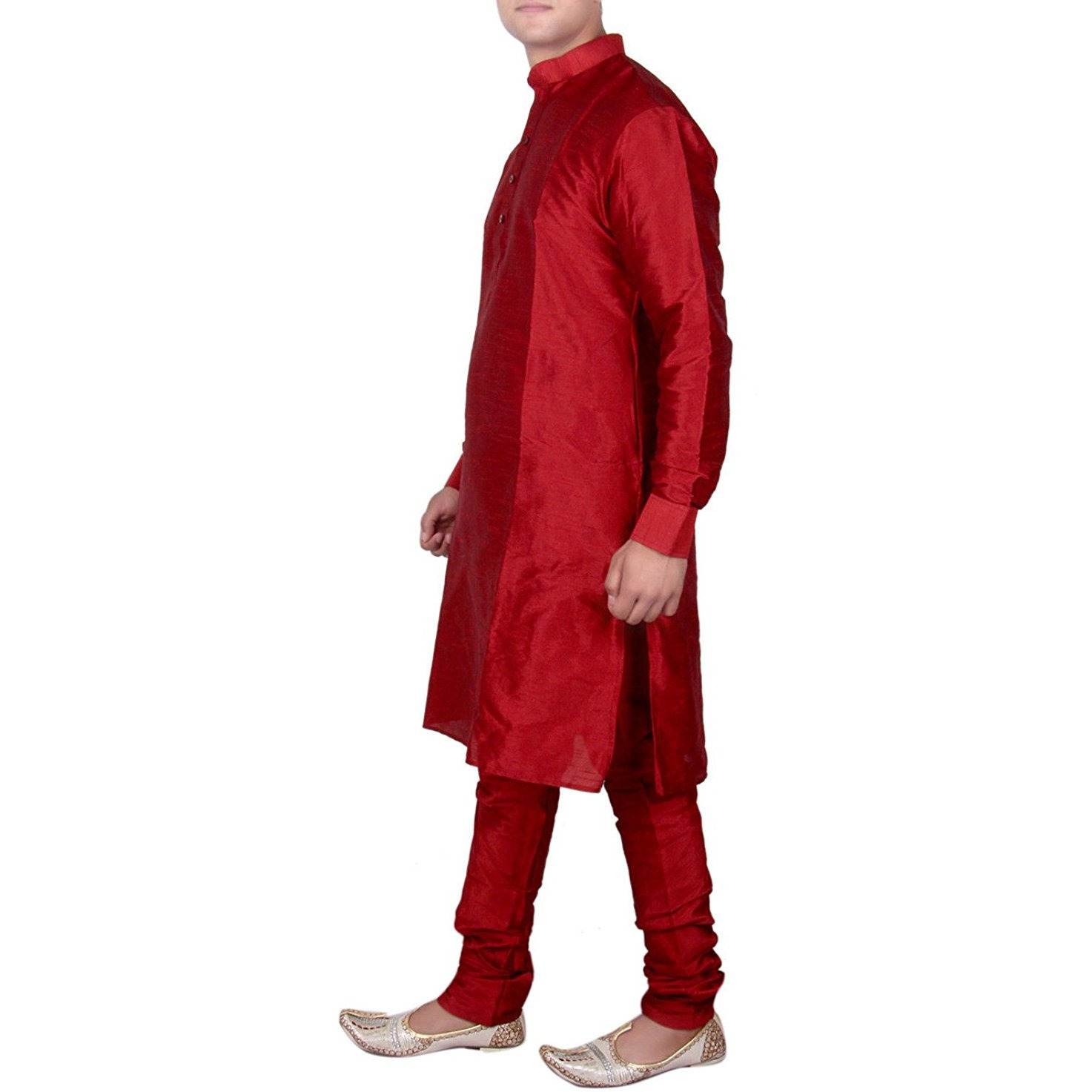 Red Silk Kurta Pajama For Men's Indian Clothing
