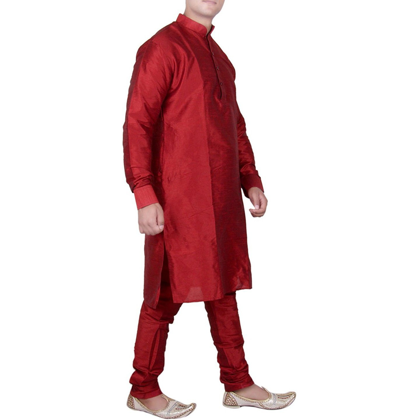 Red Silk Kurta Pajama For Men's Indian Clothing