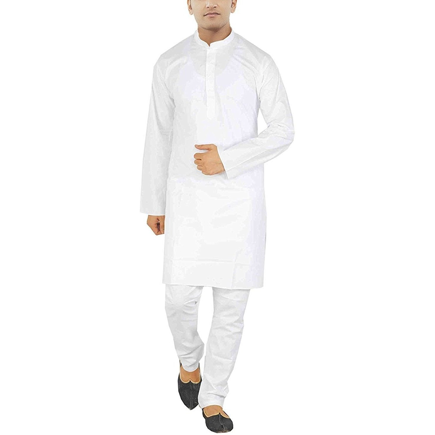 White Cotton Kurta Pajama For Men Yoga Indian Clothing