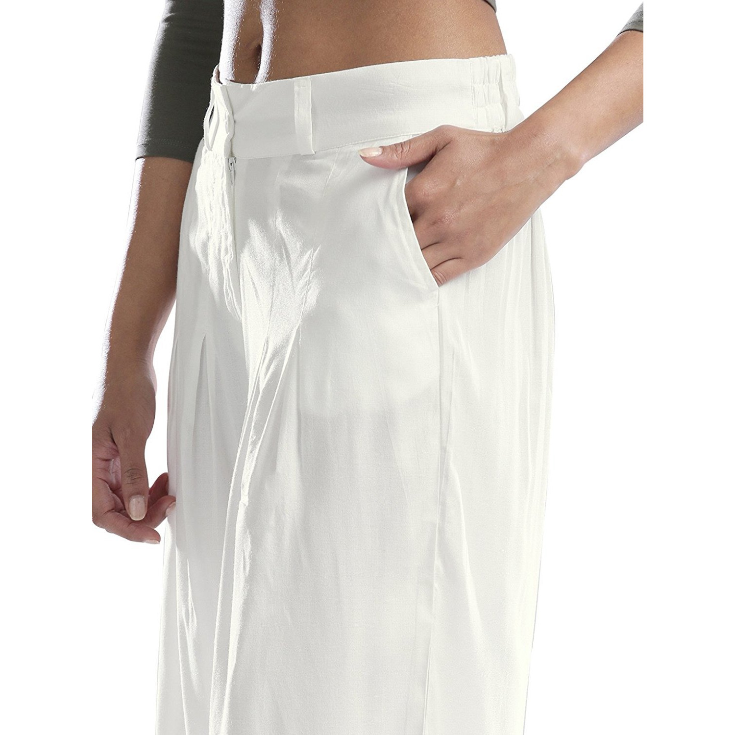 Women's High Waist Solid Color Casual Cotton Linen Loose Wide Leg Palazzo Pants